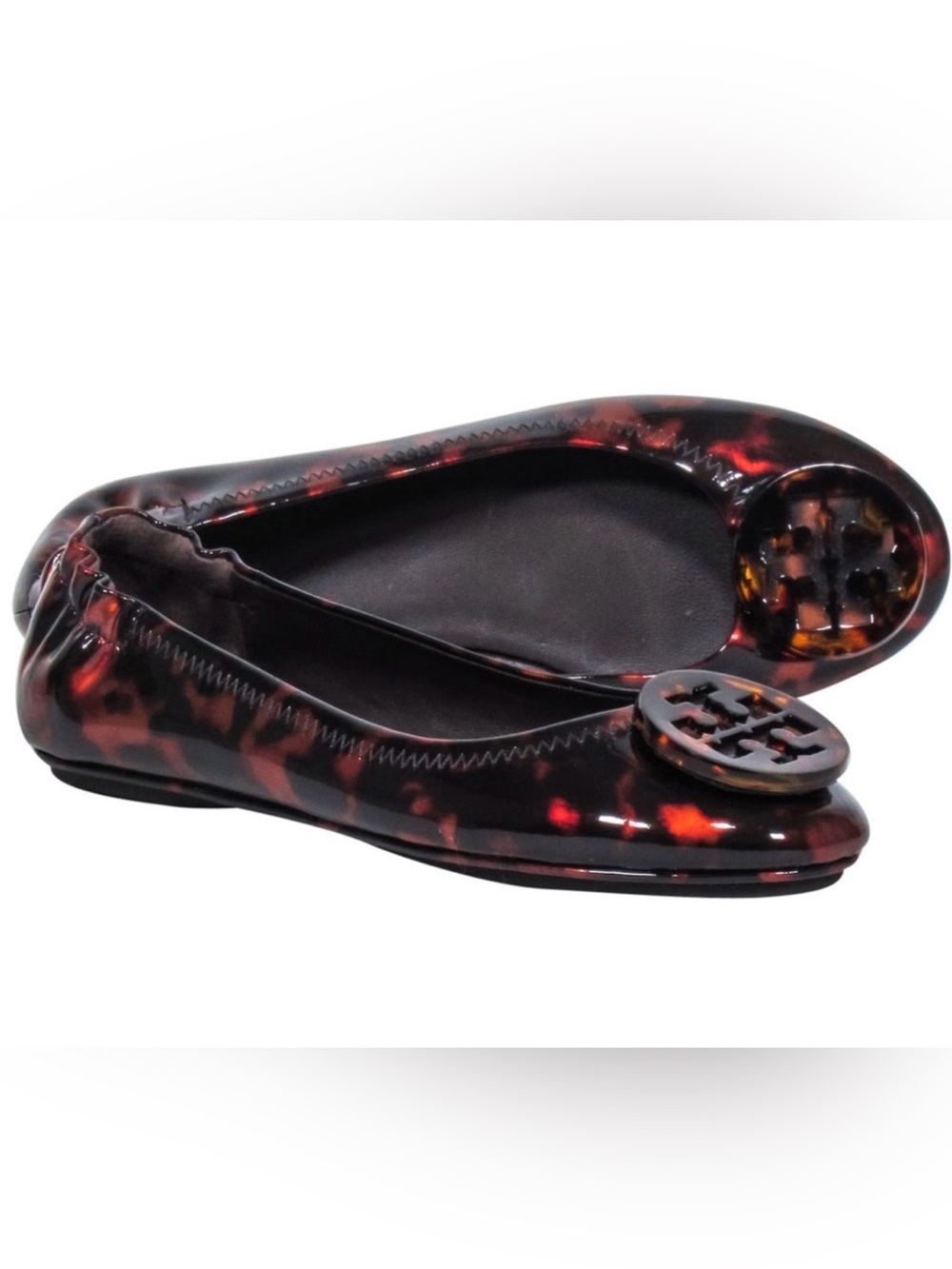 Tory Burch Miller Tortoiseshell Ballet Flats Patent Leather sz 7